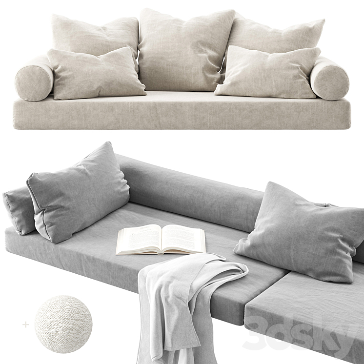 Window Seat Pillows set 01 3DS Max Model - thumbnail 1