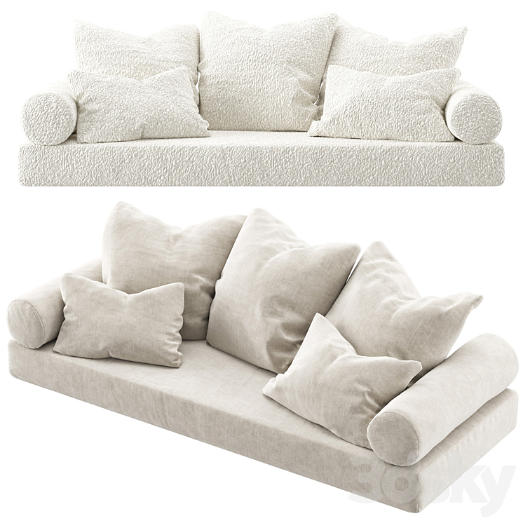 Window Seat Pillows set 01 3DS Max Model - thumbnail 2