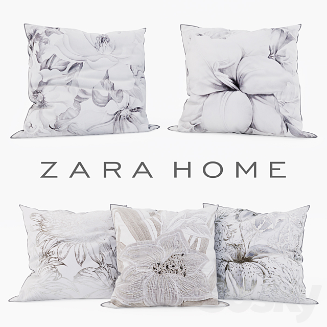 Zara Home – Decorative Pillows set 8 3DSMax File - thumbnail 1