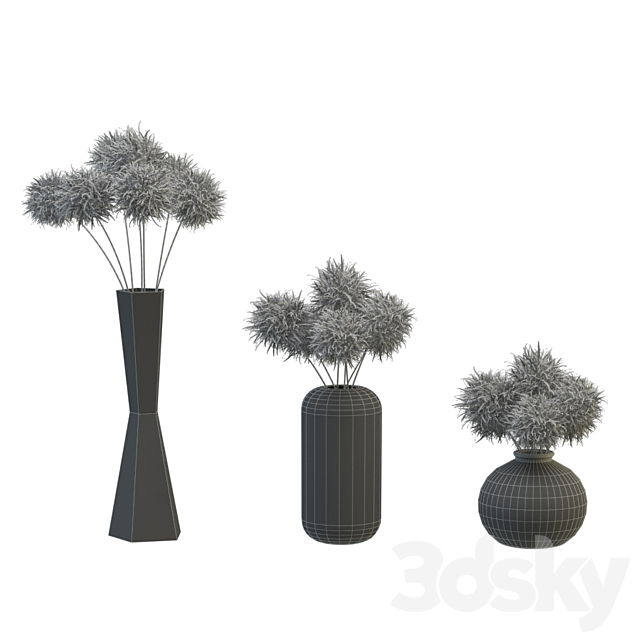 Bouquet of dried round flowers 3DSMax File - thumbnail 2