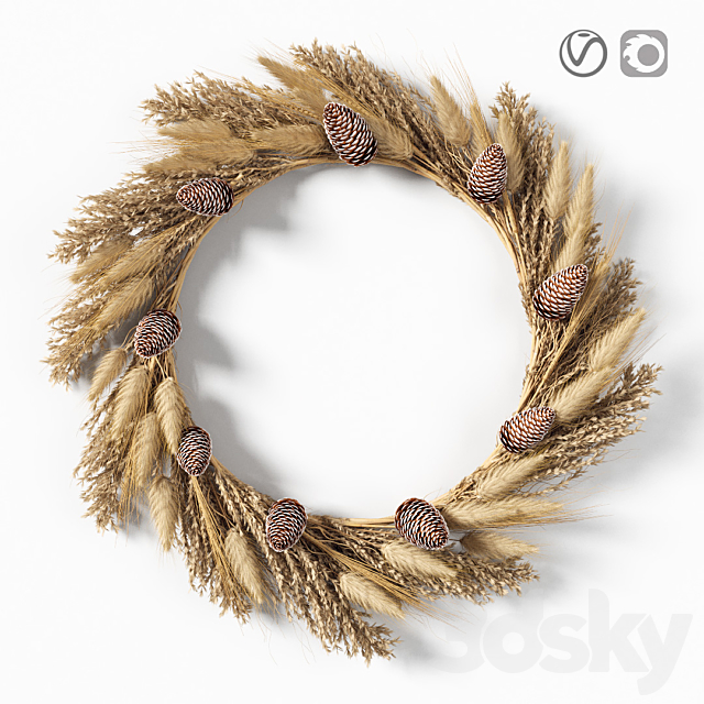 Dry grass wreath 3DSMax File - thumbnail 1