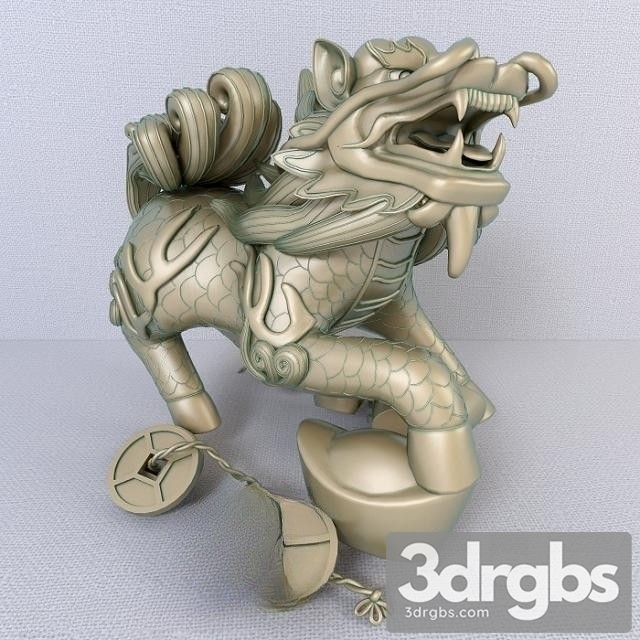 12 Bronze Zodiac Animals Dragon 3dsmax Download - thumbnail 1