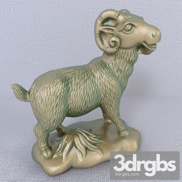 12 Bronze Zodiac Animals Goat 3dsmax Download - thumbnail 1