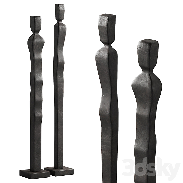 333 interior sculptures 09 abstract figures of people bronze P02 3DS Max Model - thumbnail 1