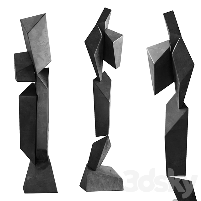 408 interior sculptures 15 minimalistic abstract modern angular artwork 01 3ds Max - thumbnail 1