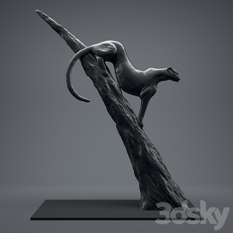 A figurine of a cheetah. 3DS Max - thumbnail 1