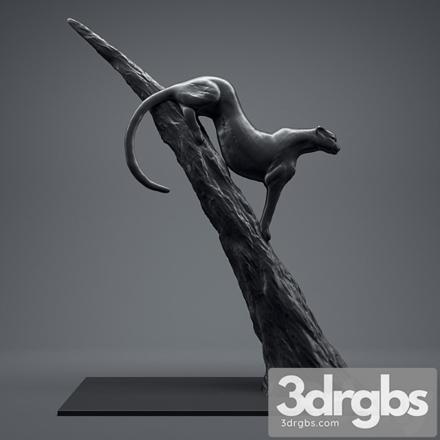 A figurine of a cheetah 3dsmax Download - thumbnail 1