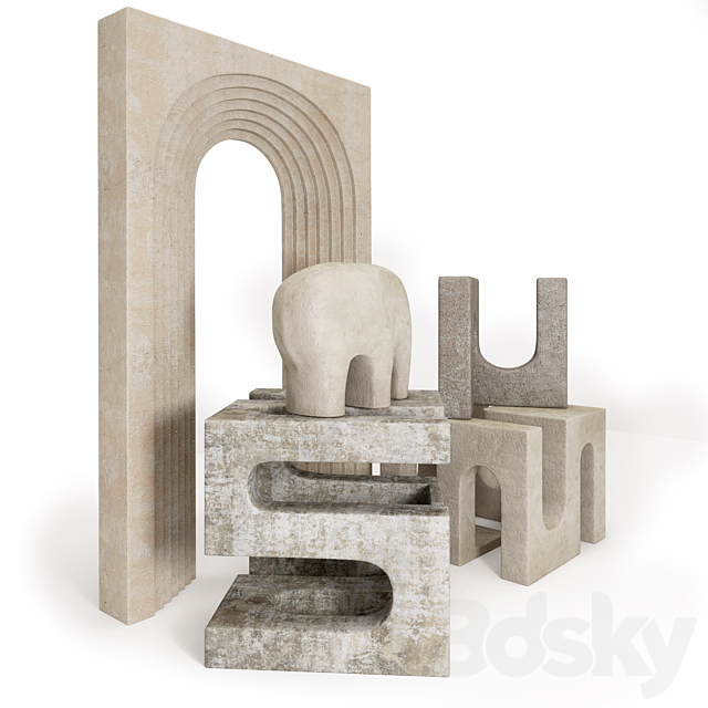 A set of sculptural decor in the architectural style. 3ds Max - thumbnail 2