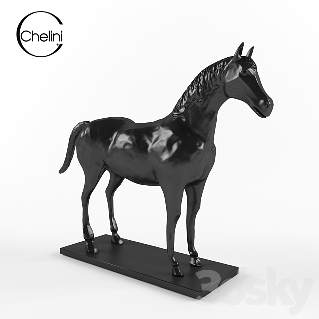 A statuette in the shape of a horse “Chelini” 3DSMax File - thumbnail 1