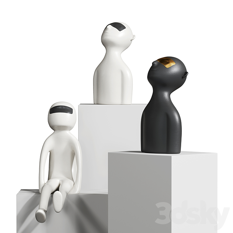 abstract figure sculpture ornaments 3DS Max Model - thumbnail 1