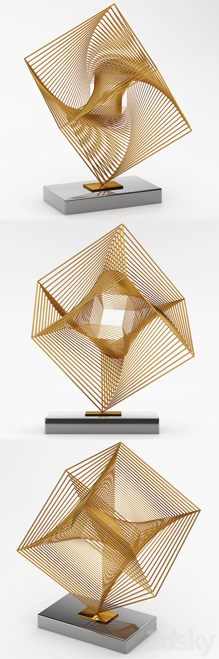 Abstract sculpture hypercube 3DS Max - thumbnail 2