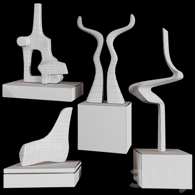 Abstract Sculptures set by Burlini Varga 3DS Max - thumbnail 2