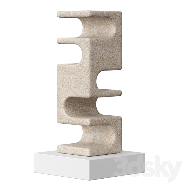 Abstract stone sculpture by Cesare Arduini 3DS Max Model - thumbnail 4