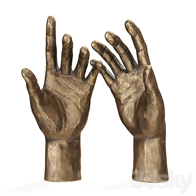 Adam hands brass 3DS Max Model - thumbnail 1