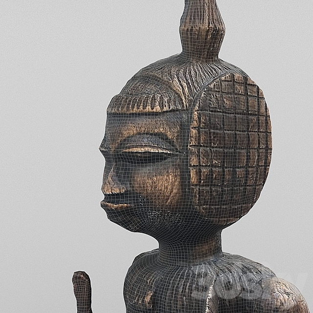 African Sculpture 3DS Max Model - thumbnail 2