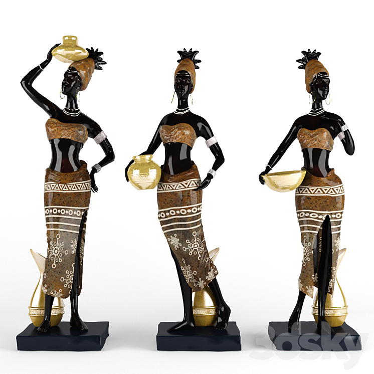 African women stouts 3DS Max Model - thumbnail 3