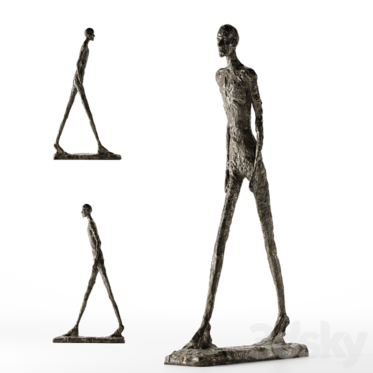 Alberto Giacometti WALKING MAN I 3DS Max Model - thumbnail 3