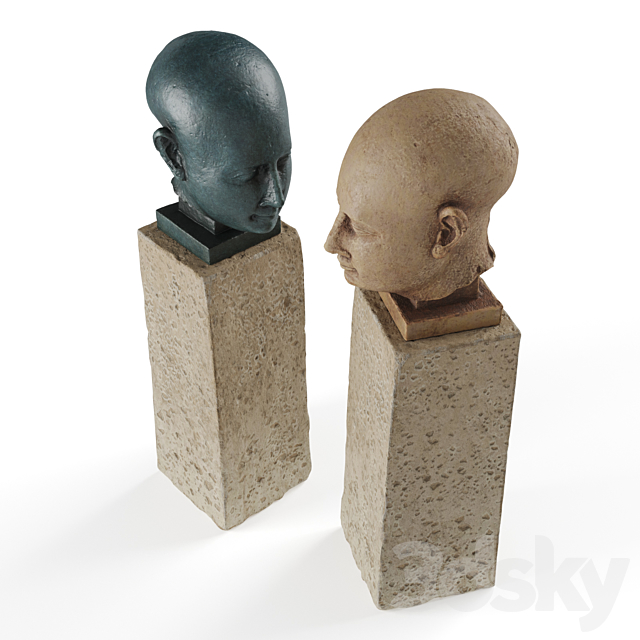 Ancient Egyptian head sculpture 3DS Max Model - thumbnail 5