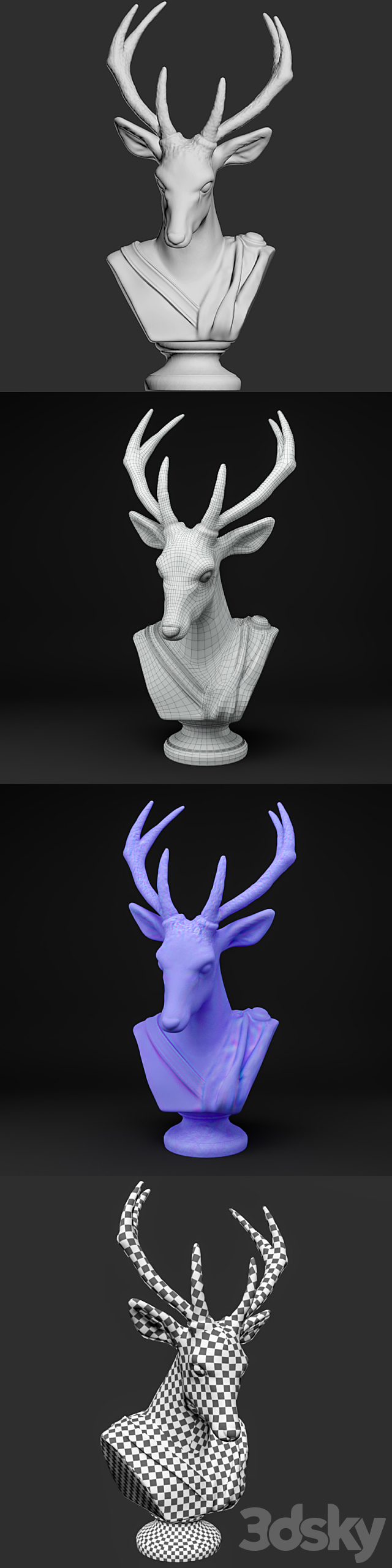 Animal Bust – Noble 3ds Max - thumbnail 3