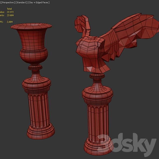 Antique Vase & Bust “Nika” 3DSMax File - thumbnail 4