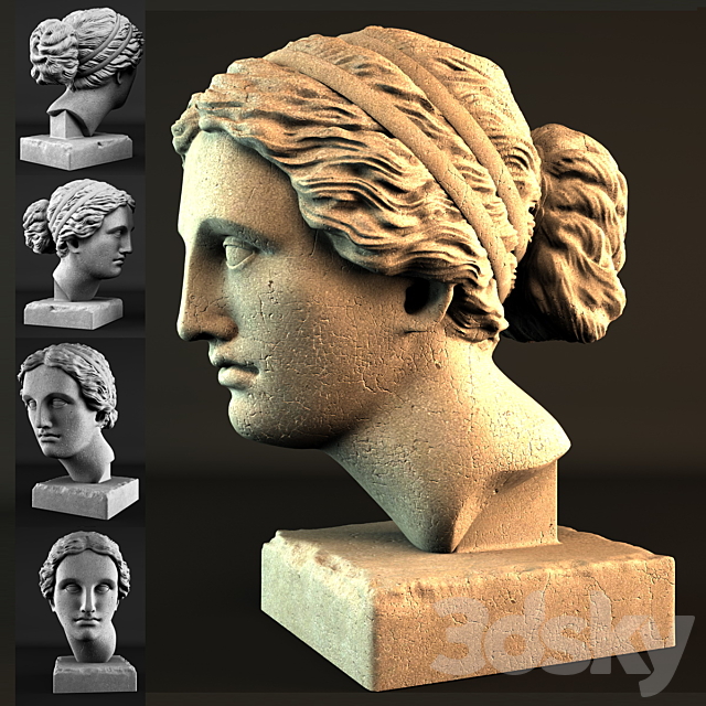 Aphrodite Head Sculpture 3DS Max Model - thumbnail 1