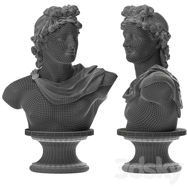 Apollo bust 3DS Max Model - thumbnail 2