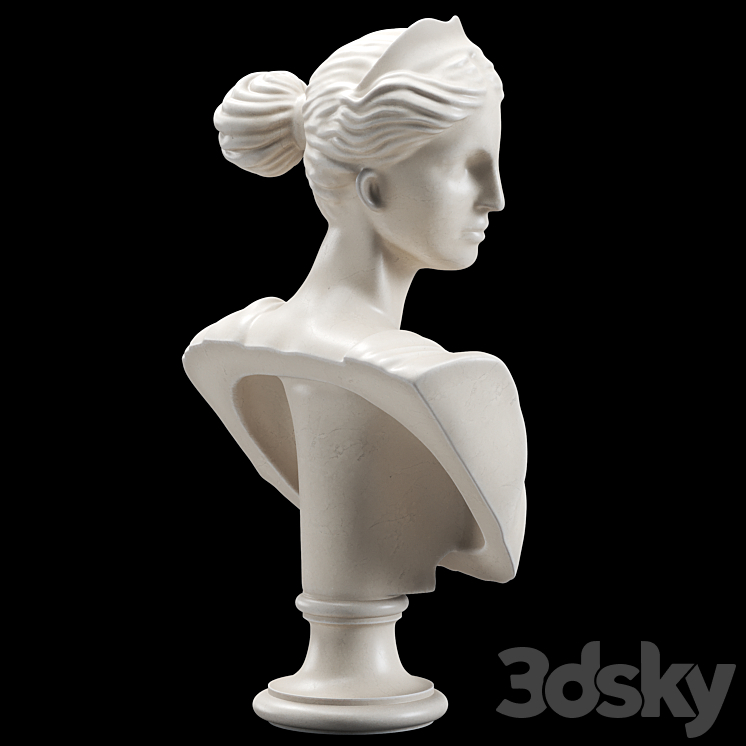 Artemis Bust Ancient Greek Goddess of Hunt 3DS Max - thumbnail 2