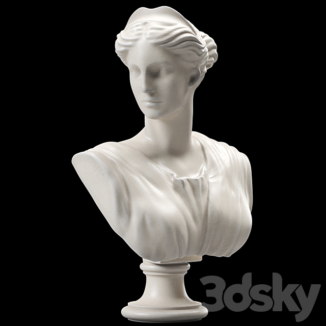 Artemis Bust Ancient Greek Goddess of Hunt 3DSMax File - thumbnail 1