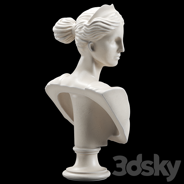 Artemis Bust Ancient Greek Goddess of Hunt 3DSMax File - thumbnail 2