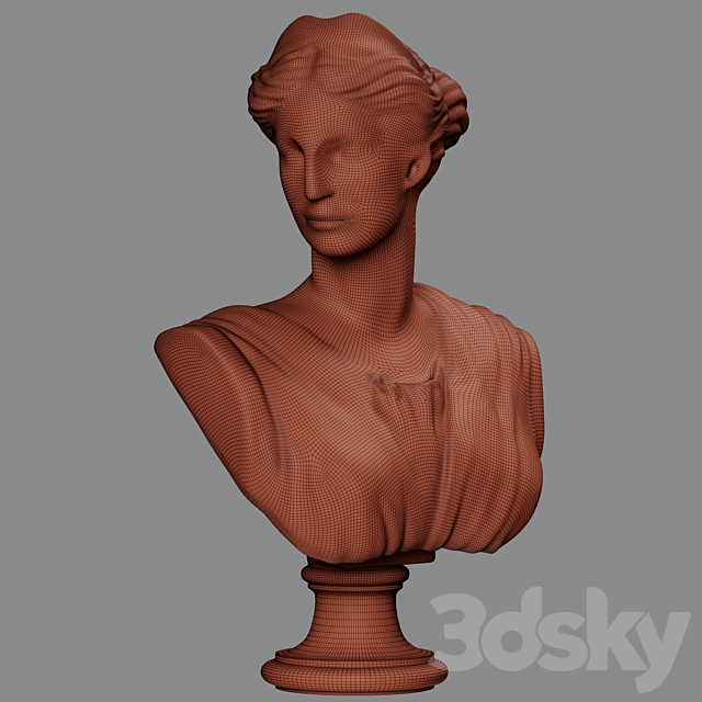 Artemis Bust Ancient Greek Goddess of Hunt 3DSMax File - thumbnail 3