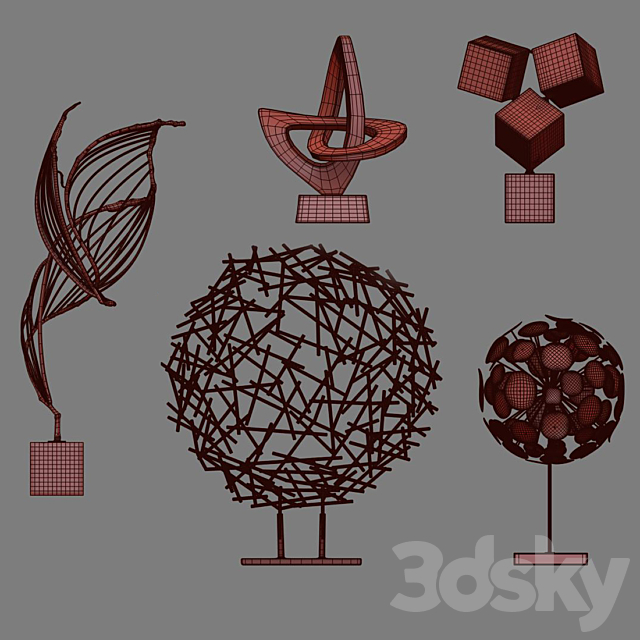 Arteriors Sculptures Set 2 3DS Max Model - thumbnail 5