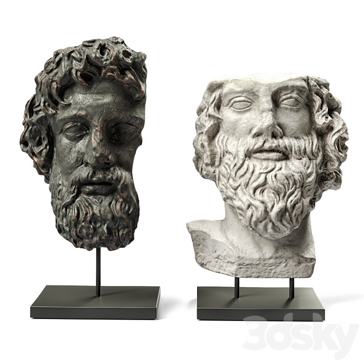 Asclepios and Greek general heads 3DS Max Model - thumbnail 3