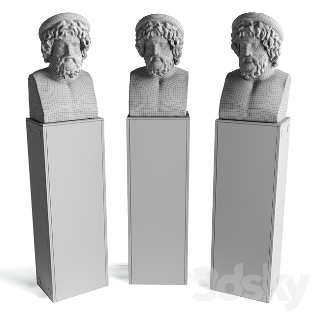 Asclepios bust sculpture 3DSMax File - thumbnail 5