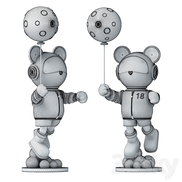 astronaut bear 3DSMax File - thumbnail 2