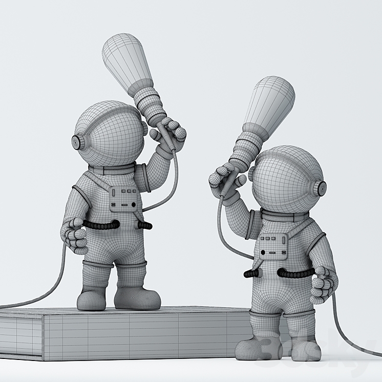 Astronaut night light 3DS Max Model - thumbnail 2