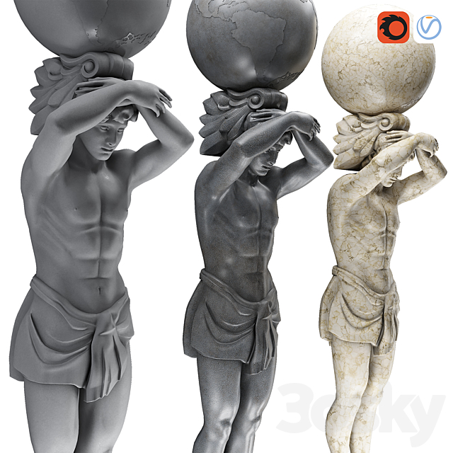 Atlant Sculpture 3ds Max - thumbnail 2