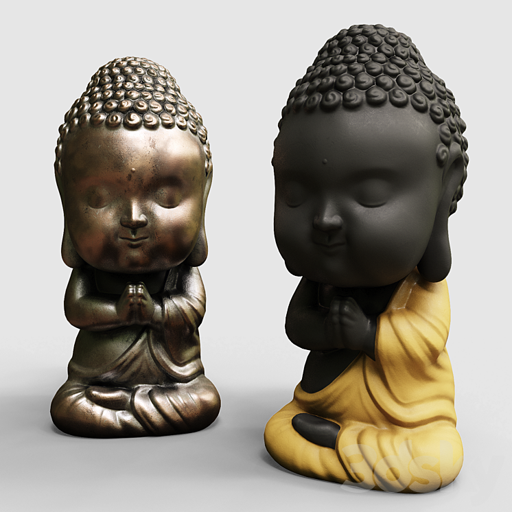 Baby buddha figurine 3DS Max Model - thumbnail 3