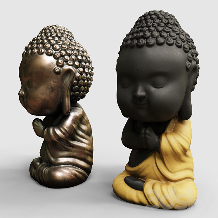 Baby buddha figurine 3DS Max - thumbnail 2