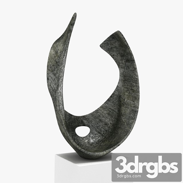 Barbara Hepworth Curved Form Bronze Sculpture 3dsmax Download - thumbnail 1