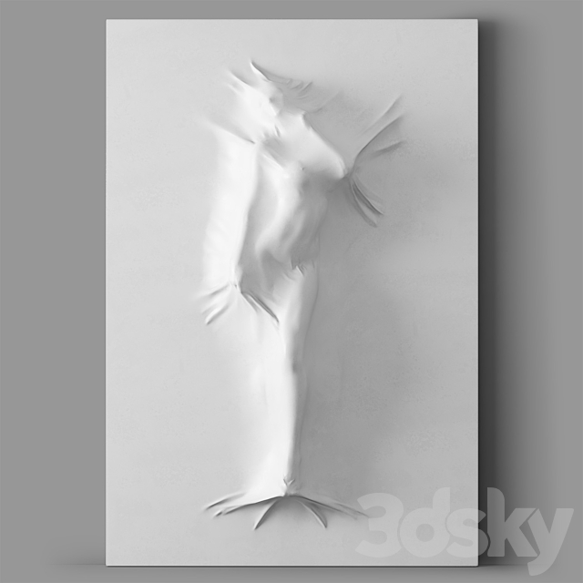 Bas relief Woman on the Wall 3ds Max - thumbnail 1