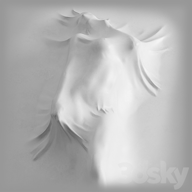 Bas relief Woman on the Wall 3ds Max - thumbnail 2