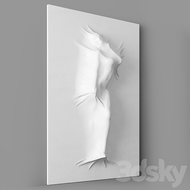 Bas relief Woman on the Wall 3ds Max - thumbnail 3