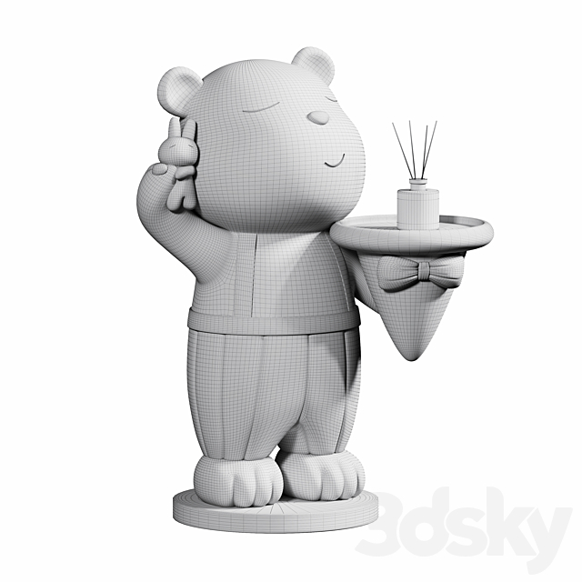 Bear ornaments ceramic ornaments shelf tray 3DS Max Model - thumbnail 4