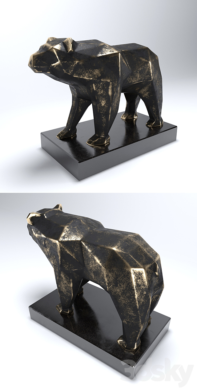 Bear Sculpture 3DS Max Model - thumbnail 2