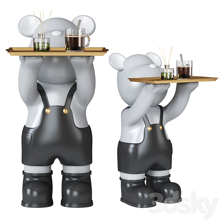 bear Sculpture tray 3DS Max Model - thumbnail 3