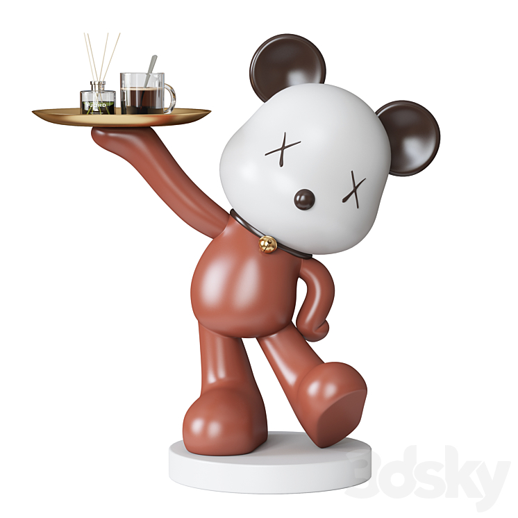 Bear sculpture tray 3DS Max Model - thumbnail 1