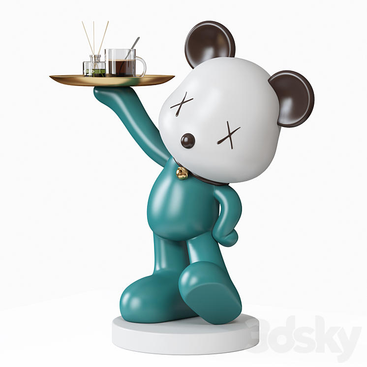 Bear sculpture tray 3DS Max Model - thumbnail 2