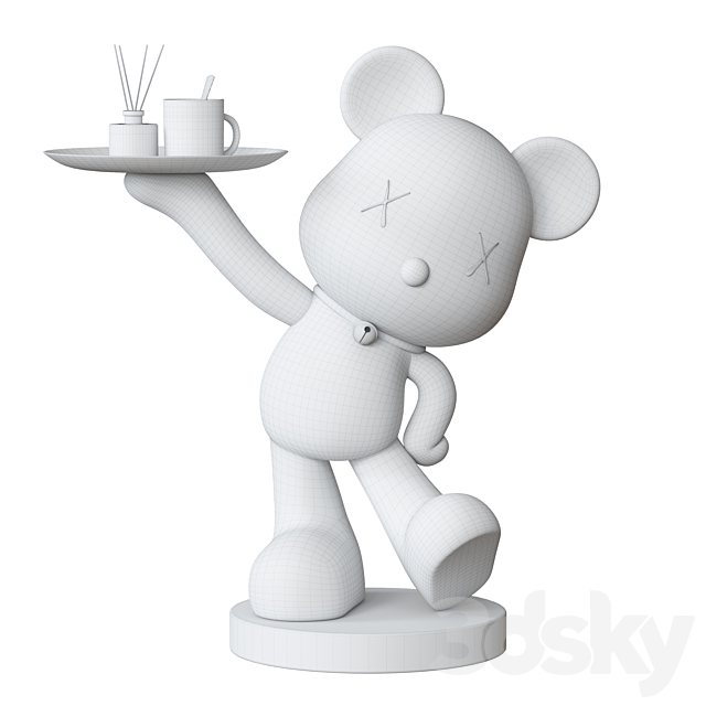 Bear sculpture tray 3DS Max Model - thumbnail 3