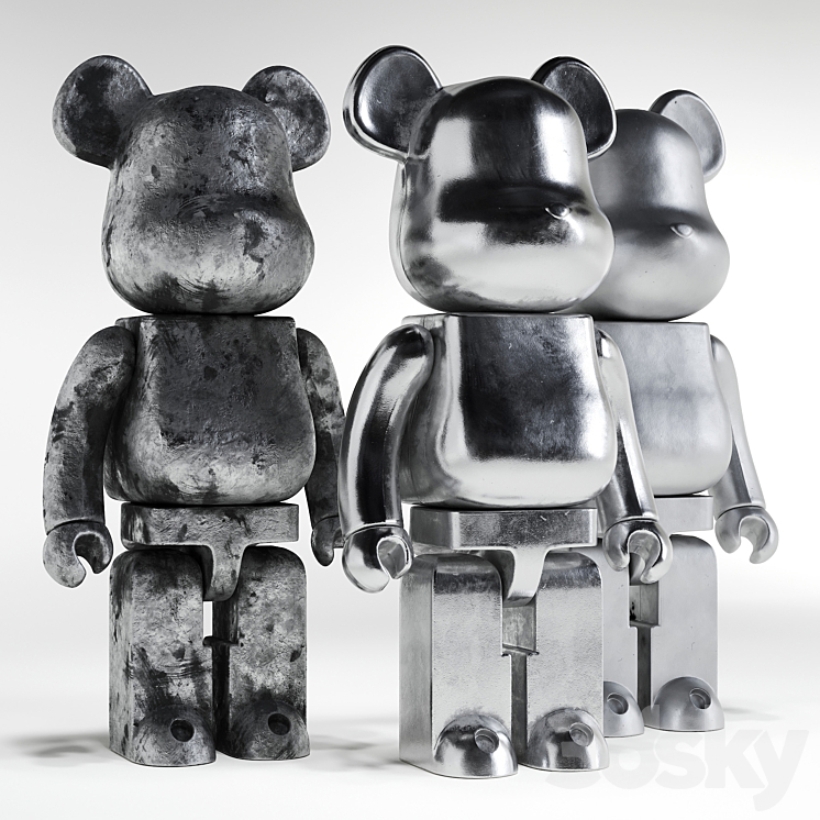 Bearbrick \/ 3 Metal 2 3DS Max Model - thumbnail 2