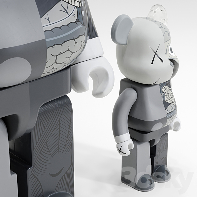 Bearbrick _ KAWS Dissected Companion Gray (2010) 3DSMax File - thumbnail 2